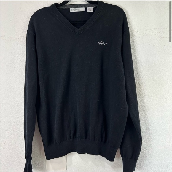 Gregnorman long sleeve V-neck sweater black size:L - Picture 4 of 13